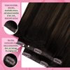YoungSee 150G Clip in Hair Extension Real Human Hair Balayage Hair Extensions Clip ins Dark Brown Mix Medium Brown Highlights Brown Balayage Thick Human Hair Clip in Extensions 22Inch 7Pcs