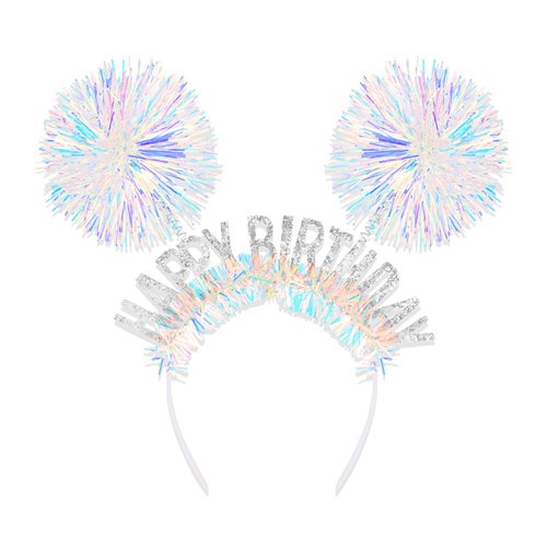 CAVETEE Birthday Crown for Women，Birthday Headband for Girls Birthday Girl Headband，Birthday Crown Adult Woman, Happy Birthday Headband for Girls Birthday Gifts Happy Birthday Decorations (Silver)