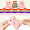 Dinosaur Stuffed Animals, Kawaii Dino Plushies for Girls and Boys, Fun Dinosaur Mini Plush Toy, Cuddly Animal Plush Toys, Cute Plushies, Soft Stuffed Animal, Kids Keychains (Pink)