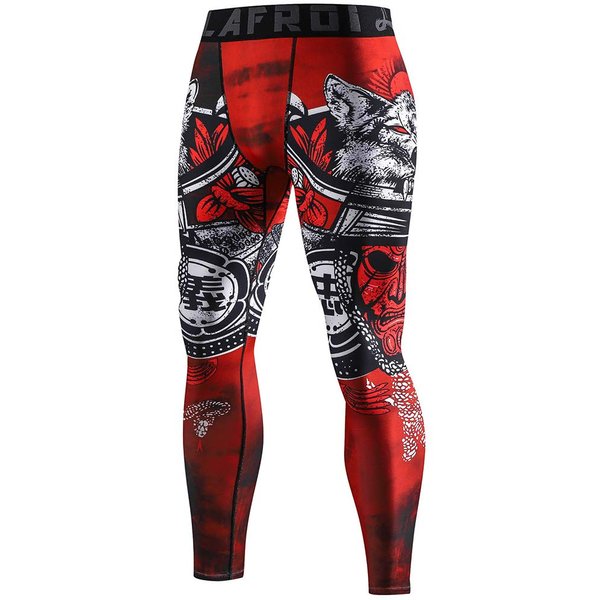 LAFROI Men's Quick Dry Cool Compression Fit Tights Leggings Waistband-YSK08 Warrior Size XXL