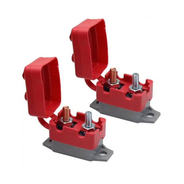 BEISUOS 15A 12V-24V Automatic Reset Circuit Breaker with Cover Stud Bolt for Battery Chargers Trucks Car Engines and More(2pcs)