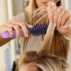Styling Gear Detangling Hair Brush Nylon Bristles 7 Row Teasing Womens Brush For Thick Hair Small Travel Hairbrush Brush For Hair 2 Pcs. (Lavender)