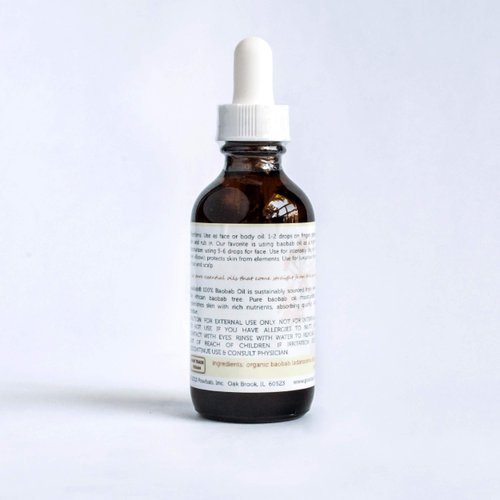 powbab 100% Baobab Oil Cold Pressed, Raw Organic Body Oil for Skin, Hair and Nail Repair. Pure Vitamin E Oil for Scars from Baobab Seeds for Skincare - 2 oz