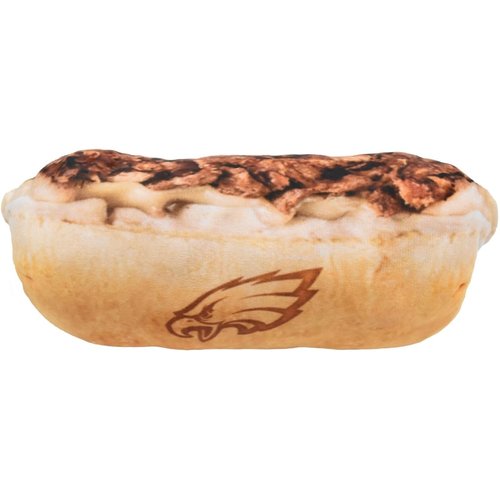 Littlearth Philadelphia Eagles NFL Cheesesteak Hoagie Soft Dog Toy with Squeaker