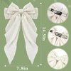 Ambesi Big Bow Hair Clips 2pcs, Long Tail French hair Bows for Women Girl, Pink Beige Bow Hair Barrette, Soft Bow Hair Dress Up Accessories Decor for Birthday/Bachelorette Party/Wedding