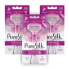 Pure Silk Contour 6 Premium Disposable Razor Value Pack Bundle (3 Packs/9 Total Razors)