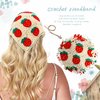Acenail Crochet Hair Bandanas Women Floral Hair Scarf Tie Back Bandana Headband Knitted Head Kerchief Headbands Elastic Wide Knit Head Wraps Summer Boho Hair Accessories for Women 3Pcs (Flower)