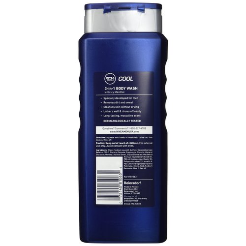 Nivea Mens Cool Body Wash Size 16.9z