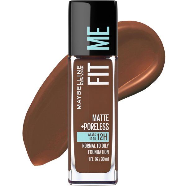 Maybelline Fit Me Matte + Poreless Liquid Oil-Free Foundation Makeup, Java, 1 Count (Packaging May Vary)