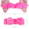 366DAYS Womens Bow Hairband,Coral Fleece Makeup Headband,Elastic Hair Band Hairlace Headband For Washing Face Shower Spa (Rose Red)