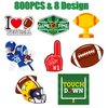 Haooryx Football Sports Stickers Roll - Cartoon Super Rugby Football Bowl Waterproof Vinyl Reusable Laptop Stickers Coloring Book Scrapbook Water Bottle Page Activity Pad Summer Birthday Party Favors
