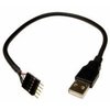IDC 5 Male (Motherboard Connector, Single Row) to USB 2.0 A Male Adapter Cable