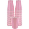 Amcrate Disposable Plastic Cups, Pink Colored Plastic Cups, 18-Ounce Plastic Party Cups, Strong and Sturdy Disposable Cups for Party, Wedding, Christmas, Halloween Party Cup, 50 Pack