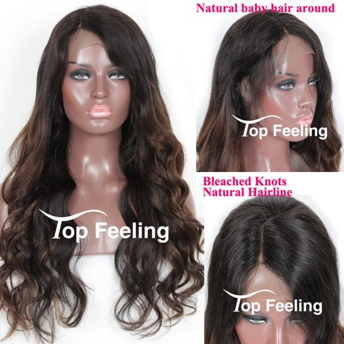 Top Feeling Brazilian Virgin Hair Glueless Lace Front Human Hair Wigs For Black Women Ombre Highlight Lace Front Wigs Body Wave…
