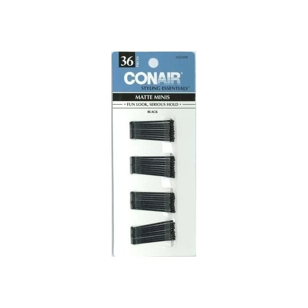 Conair Matte Minis Black Bobby Pins (3-Pack)