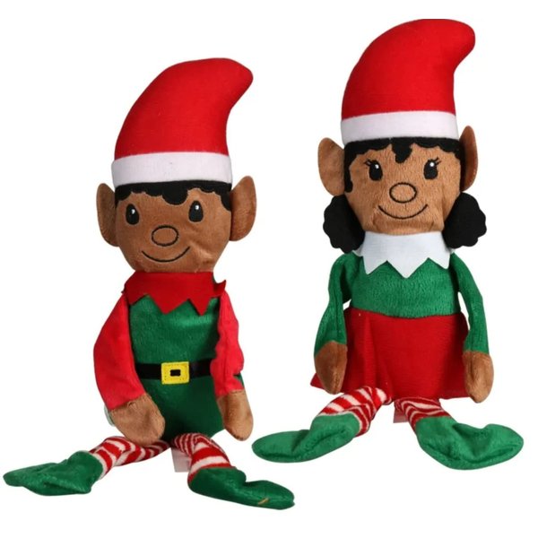 Elf Little Helper Plush Boy and Girl 2 Pack Elf Holiday Modern Christmas Decoration – 14.5" Plush Elf Fun Decorations for CustomizationCrafts – Elf Decorations Christmas Tree Door Stuffed Ornaments