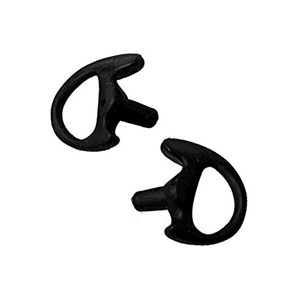 2 Right Medium Black Flexible SEMI Custom Ear Mold Insert Rubber Gel EARPIECE Police Patrol Duty Gear