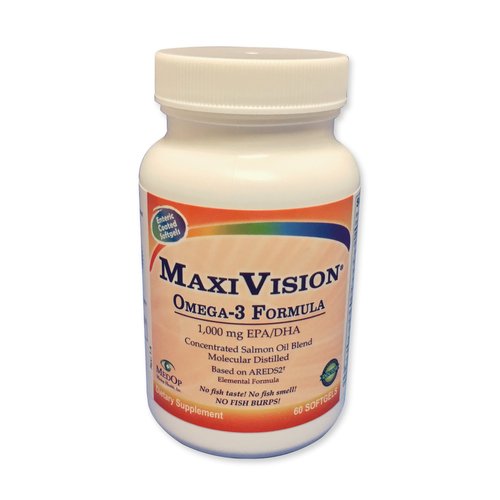 MaxiVision® MaxiTears Omega-3 Formula (60-Count) - Omega-3 Fish Oil Supplement for Eye Health & Dry Eye Support - Enteric Coated Softgels - 1 Bottle