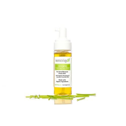 kosmatology Lemongrass Organic Foaming Facial Wash for Acne Prone Skin, 6 fl oz