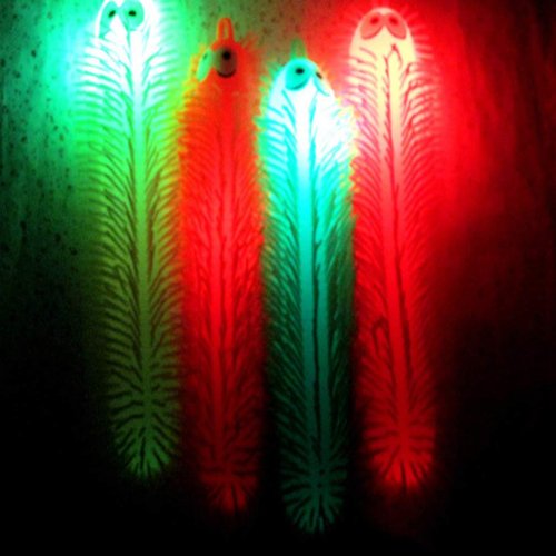 2pcs Caterpillar Puffer Toys Puffer Worms Light up Puffer Ball Sensory Squeeze Ball Gifts for Kids Adults New Year Birthday Party Favors ( Random Color )