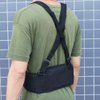 FAMI Tactical Battle Combat Airsoft Padded Equipment Molle Waist Belt with Adjustable Suspenders Free Straps for Patrol Army Training Outdoors Duty - Black