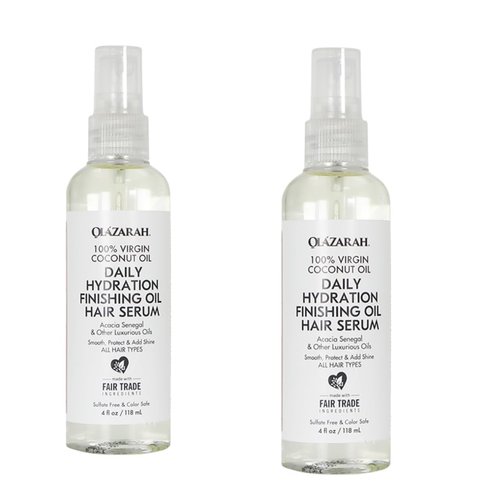 OLAZARAH Coconut Oil Daily Hydration Hair Serum - Nourish, Repair, and Shine | Lightweight, Non-Greasy Formula | Natural Hair Care Treatment, (Lot of 2)