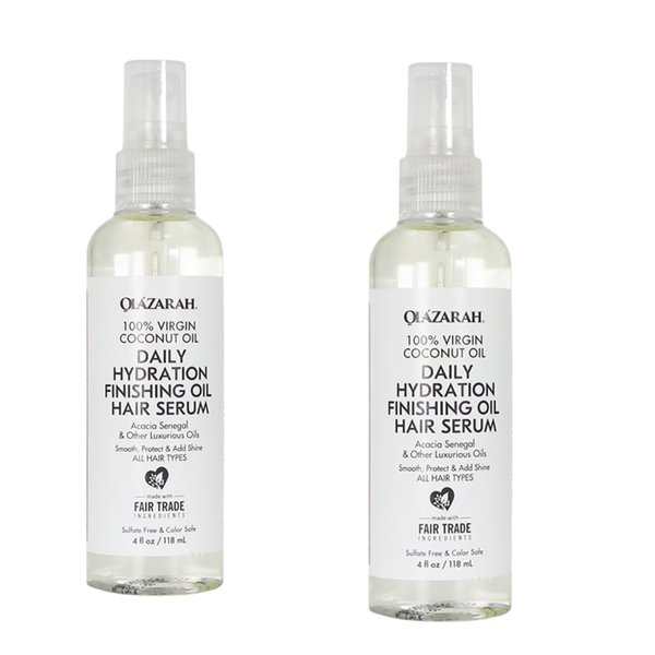 OLAZARAH Coconut Oil Daily Hydration Hair Serum - Nourish, Repair, and Shine | Lightweight, Non-Greasy Formula | Natural Hair Care Treatment, (Lot of 2)