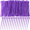 Mxxipp 100pcs Brush Roller Pick, Plastic Hair Roller Picks Rod, Hair Curler Roller Pin Crochet Knit Accessories for Women Hair Curling Styling- Purple