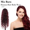 Miz Barn Lace Frontal Wigs 13X4X1 Human Hair Body Wave Wig Pre Plucked Lace Front Wigs Human Hair Brazilian Virgin Hair Lace Frontal Wig with Baby Hair Deep Curly Wigs for Women 26 Inch (BURGUNDY#)