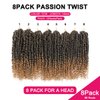 Passion Twist Hair - 8 Packs 14 Inch Passion Twist Crochet Hair For Women, Crochet Pretwisted Curly Hair Passion Twists Synthetic Braiding Hair Extensions (14 Inch 8 Packs, T27)