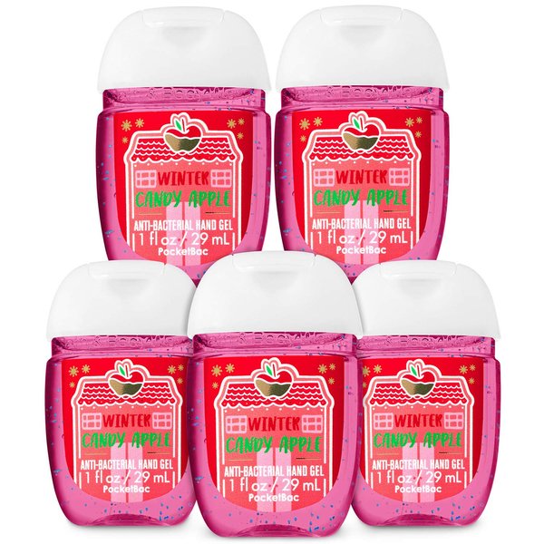Bath and Body Works WINTER CANDY APPLE 5-Pack PocketBac Hand Sanitizers (2019 Edition)