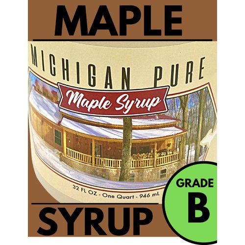 All Natural, 100% Pure, B Grade, Maple Syrup, 32 Oz. (Quart)