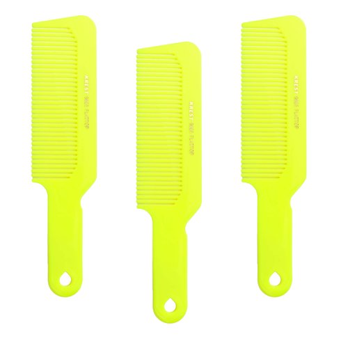 Hair Comb 8-3/4 Flattop Hair Cutting Comb. Barbers Hairdresser Comb. Model 9001. 3 Combs (Neon Yellow)