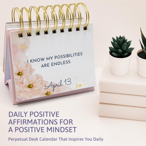 Daily Affirmation Calendar, Undated Inspirational Desk Calendar, Inspirational Gifts for Women, Daily Affirmations for Women, Pink Gifts for Women, Daily Flip Calendar, Motivational Gifts for Women