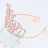 YARIEW Rose Gold Tiaras for Women, Birthday Princess Crown with Comb Tiaras and Crowns for Women Tiaras for Girls Birthday Girl Headband Princess Birthday Party Decorations Gifts