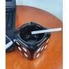 Jeuristic Ashtrays for Cigarettes Dice Ash Tray - Premium Ceramic Cool Ashtrays Gifts for Smokers Home Ashtrays for Indoor Outdoor Patio Retro Desktop Decor Unique Fancy Ashtray Cute Ashtray Black