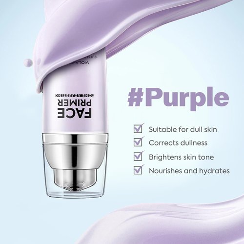 VIOLA HOUSE Face Primer, Tone Adjust Primer For Face Before Makeup-Refined, Bright And Smooth The Skin And Fills Fine Lines (Lavender Purple)