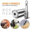 Universal Socket Tools Gifts for Men: Fathers Day Birthday Gift for Dad Husband Him Women 1/4"-3/4"(7-19mm) Super Socket Set Impact Power Drill Adapter Unique Cool Gadgets
