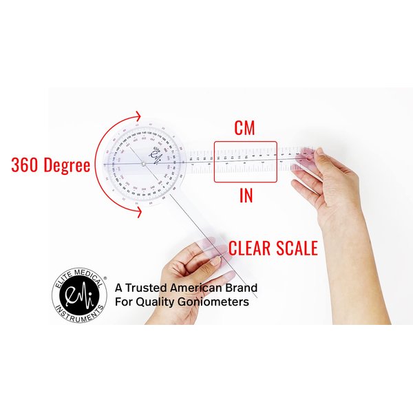 EMI Plastic 12" Goniometer 360 Degree Isom - 12" EGM-422