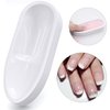 French Tip Dip Nail Powder Tray System with Dust Cleaning Brush, Unibouti Easy Short Extended Nails Smile Line Mold, Nail Art Accessories Manicure Tool, ABS Unbending, White