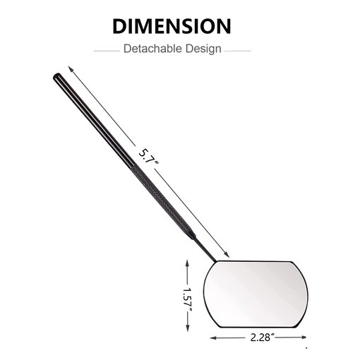 BUCICE Lash Mirror for Eyelash Extensions, Detachable Eyelash Mirror Stainless Steel Black Makeup Mirror Eyelash Extension Supplies