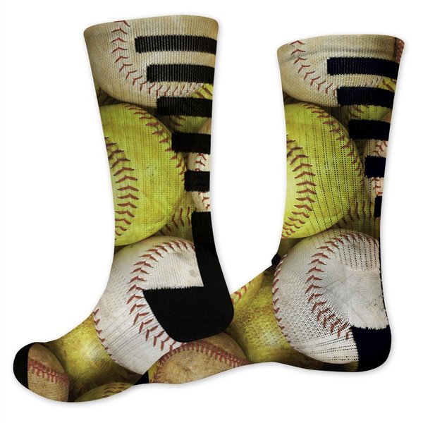 VictoryStore Softball Performance Crew Sock - Design 1