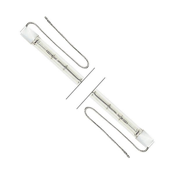 Ushio 1001330 - 1600 Watt Halogen Light Bulb - QIR Heat Lamp - Clear - Metal Sleeve and Wire Leads - 240 Volt