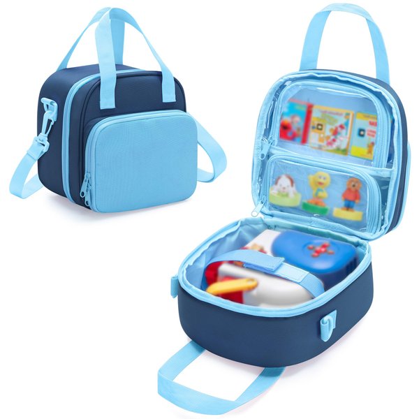 LoDrid Carrying Case Compatible with Little Tikes Story Dream Machine Starter Set, Multiple Pockets for Books and Accessories, Blue, Bag Only (Patent Design)