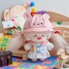 CALEMBOU Doll Clothes, 4 Inches Cute Macaron Animal Series Doll Clothes Suit for 6.7 Inches Labubu, Kawaii Doll Accessories Toys Gifts for Girls(Only Clothes) (Cuddly Bunny)