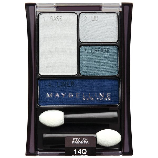 Maybelline New York Expert Wear Eyeshadow Quads, 14q Sapphire Smokes Stylish Smokes, 0.17 Ounce