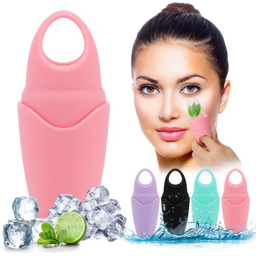 Small Ice Roller for Face and Eye, Ice Face Roller Facial Beauty Ice Roller Skin Care Tools, Ice Facial Roller Gua Sha Face Massage, Silicone Ice Mould for Face Beauty Remove Fine Lines (Purple)