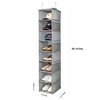 Berdeng Hanging Shoe Organizer for Closet with Side Mesh Pockets，Hat Racks for Baseball Caps，Shoe and Hat Holder & Storage，8-Shelf，Gray，1 Pack