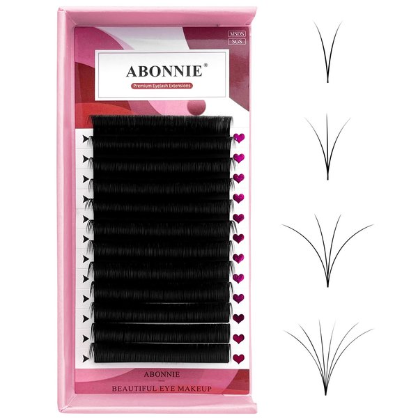 ABONNIE Easy fan lash extensions, Rapid Blooming Volume lash extensions, C Curl cashmere Fan lash extensions, 0.07 Thickness 16mm Length Self Fanning Volume Lashes extension (C-0.07,16mm)