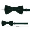 PACGOTH Bow Ties for Boys, Pre-Tied Kids Bow Ties, Velvet Bow Ties for Toddlers Solid Adjustable Child Bow Ties With Gift Box (Dark Green)
